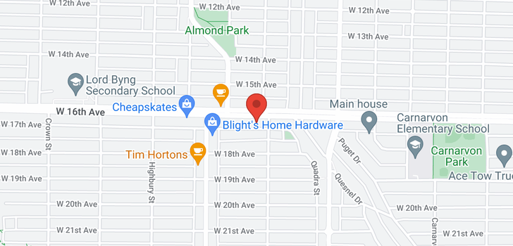 map of 3514 W 16TH AVENUE